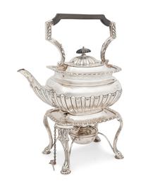 An Edwardian Silver Teapot on Stand