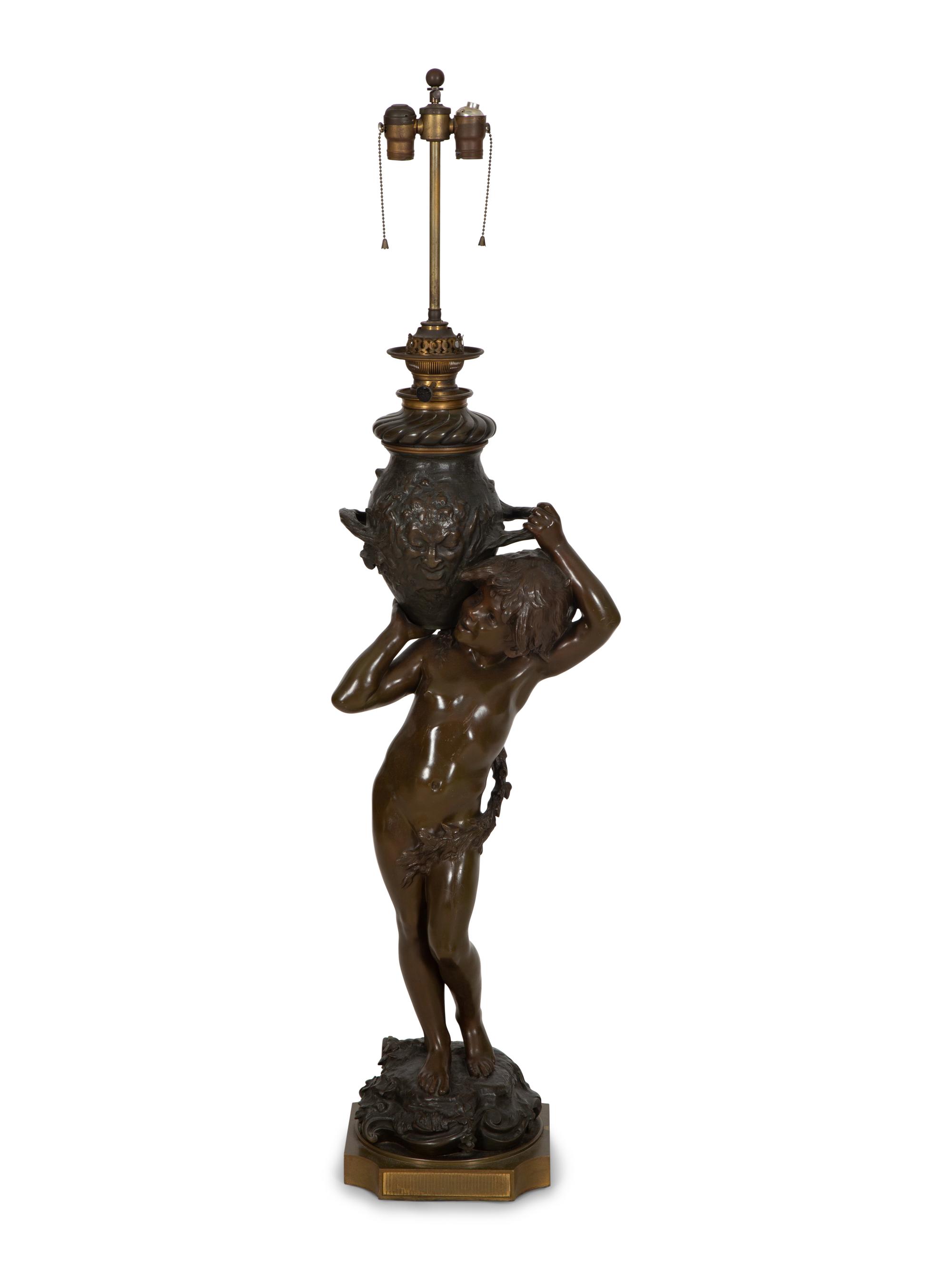 Boy with Amphora now mounted as a lamp