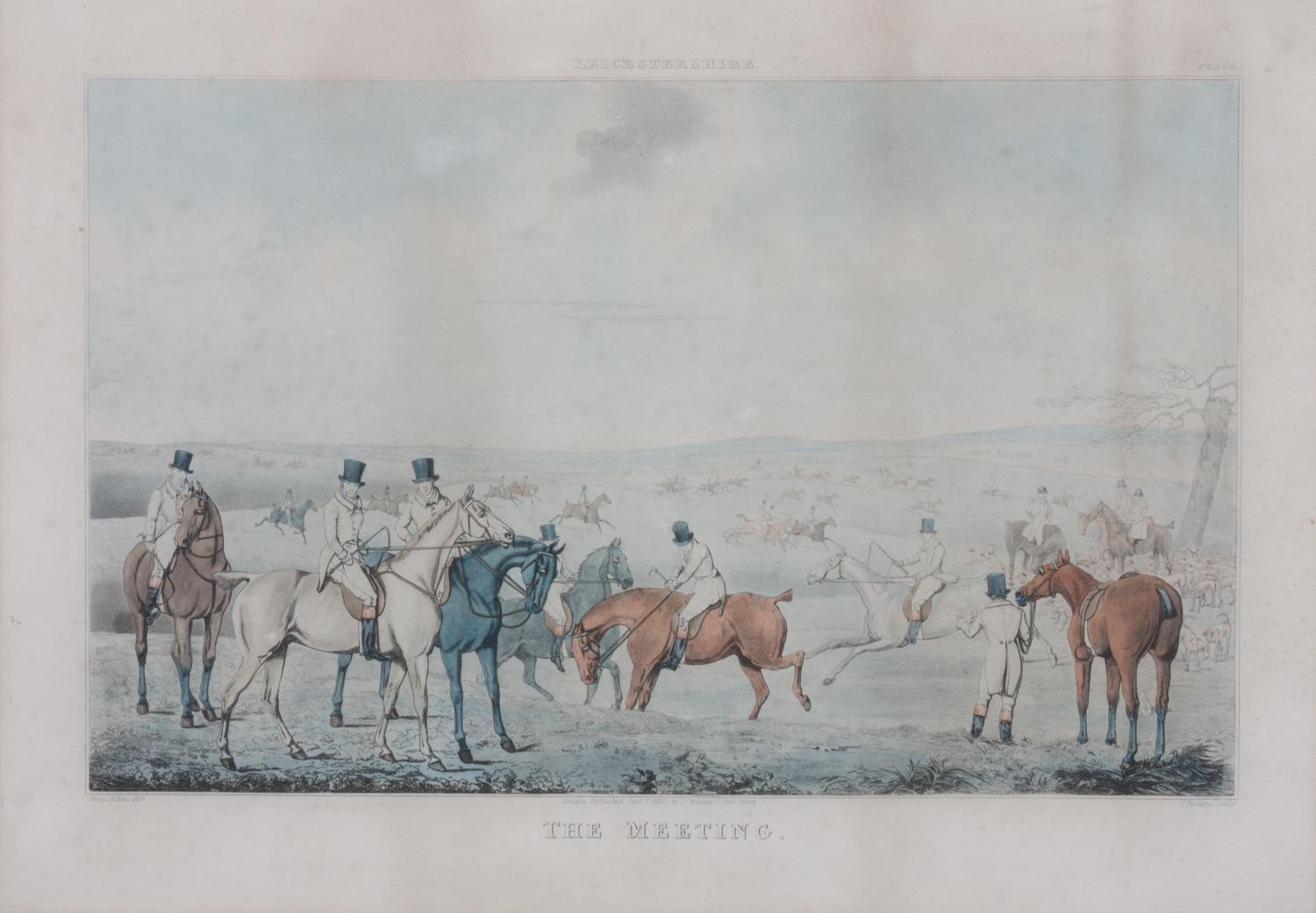 After Henry Alken, (British, 1785-1851), Full Cry, Getting Away, The Death and The Meeting, (four works from the Leicestershire series)