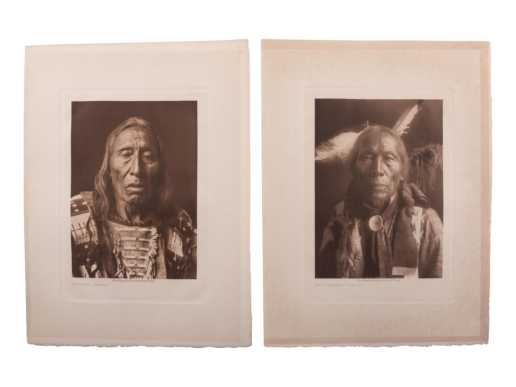 CURTIS, Edward (1868-1952), photographer. A group of 10 photogravures of Oglala subjects.