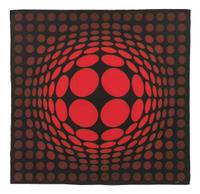 Victor Vasarely, (French/Hungarian, 1908-1997), Sinlag Red and Green on Black together with Frank Gallo made original mold
