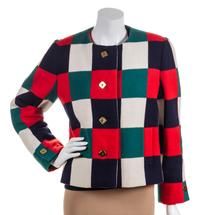 A Bill Blass Colorblock Wool Jacket, Size 10.