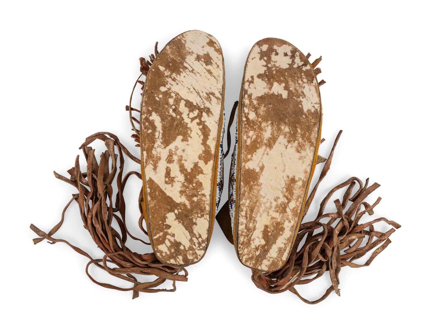 Southern Plains Beaded Hide Moccasins