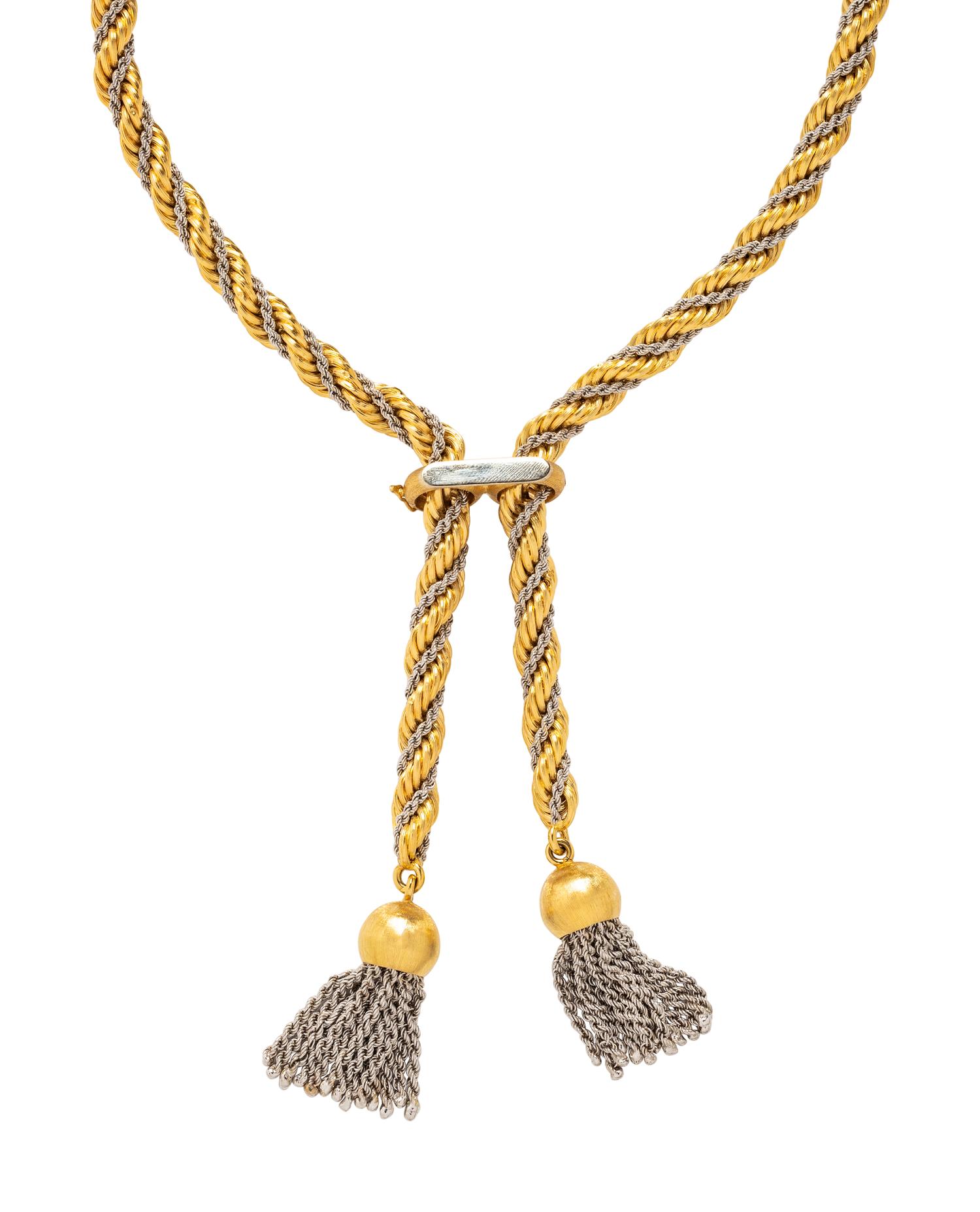 BICOLOR GOLD ROPE TWIST NECKLACE