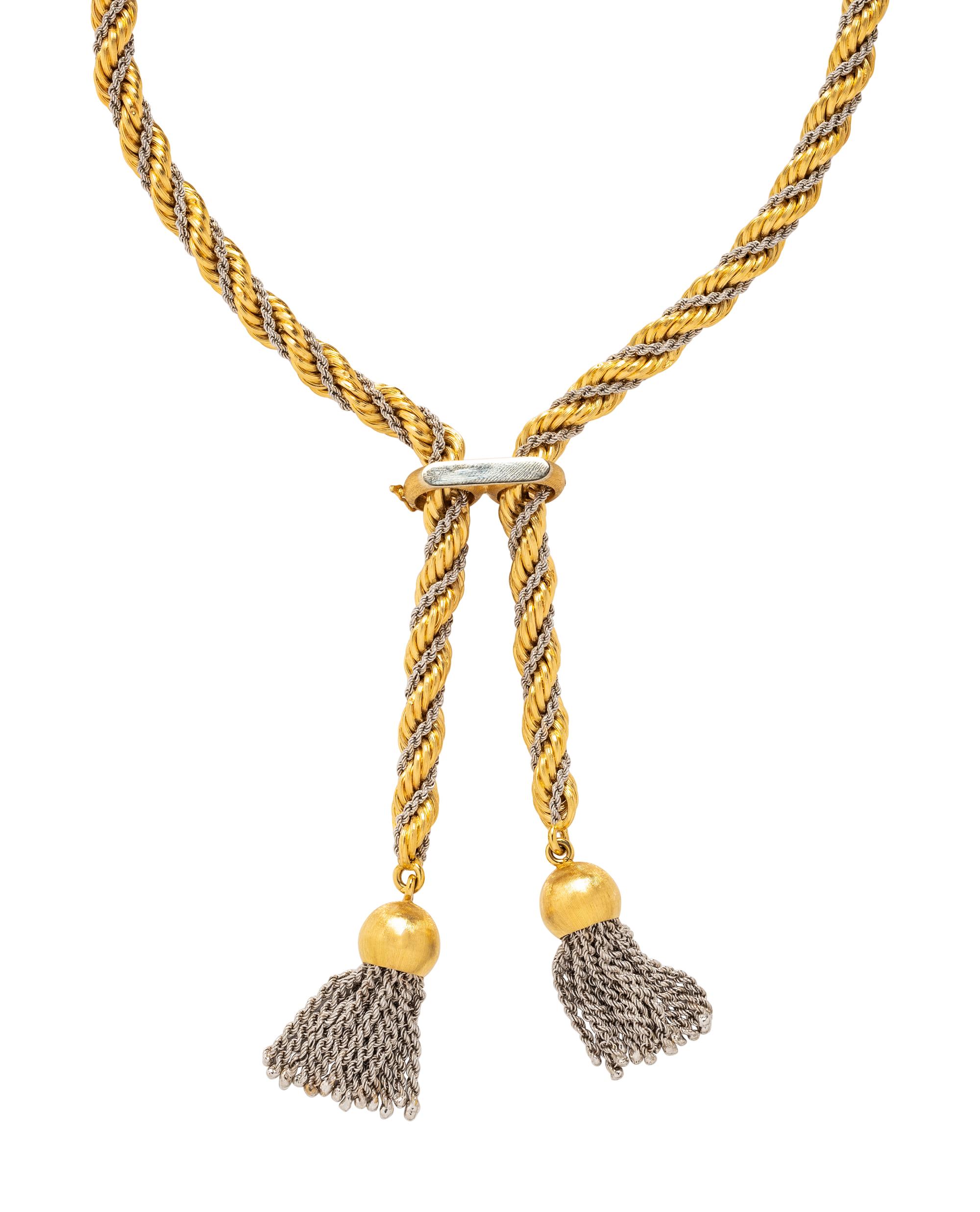 BICOLOR GOLD ROPE TWIST NECKLACE