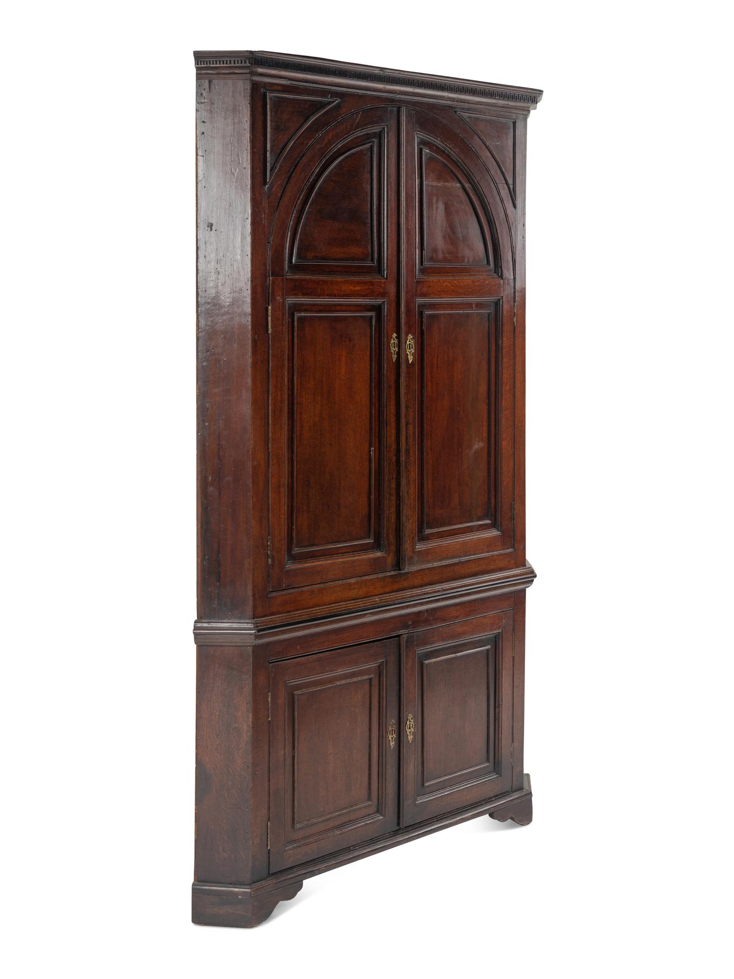 A George II Mahogany Corner Cabinet