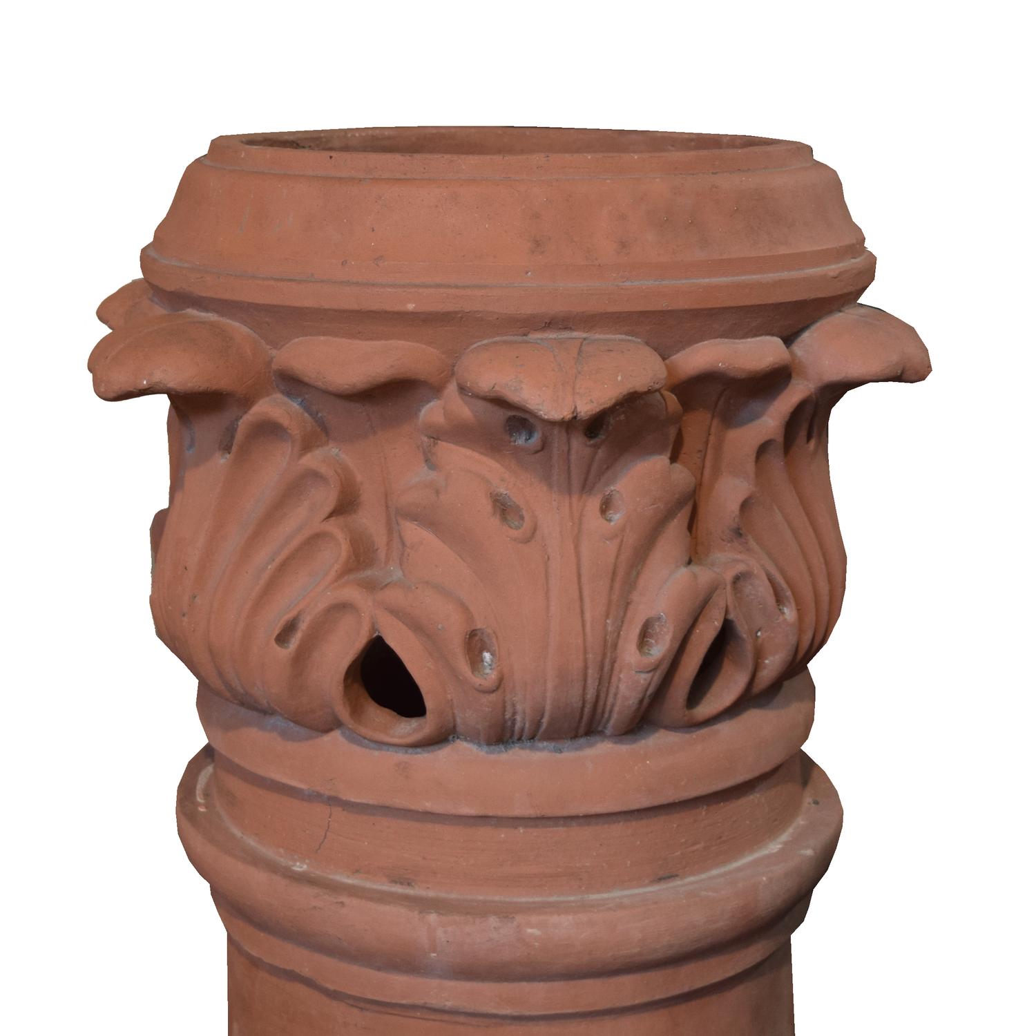 A Terra Cotta Chimney Pot 15" W x 15" D x 48" H — France, 19th Century