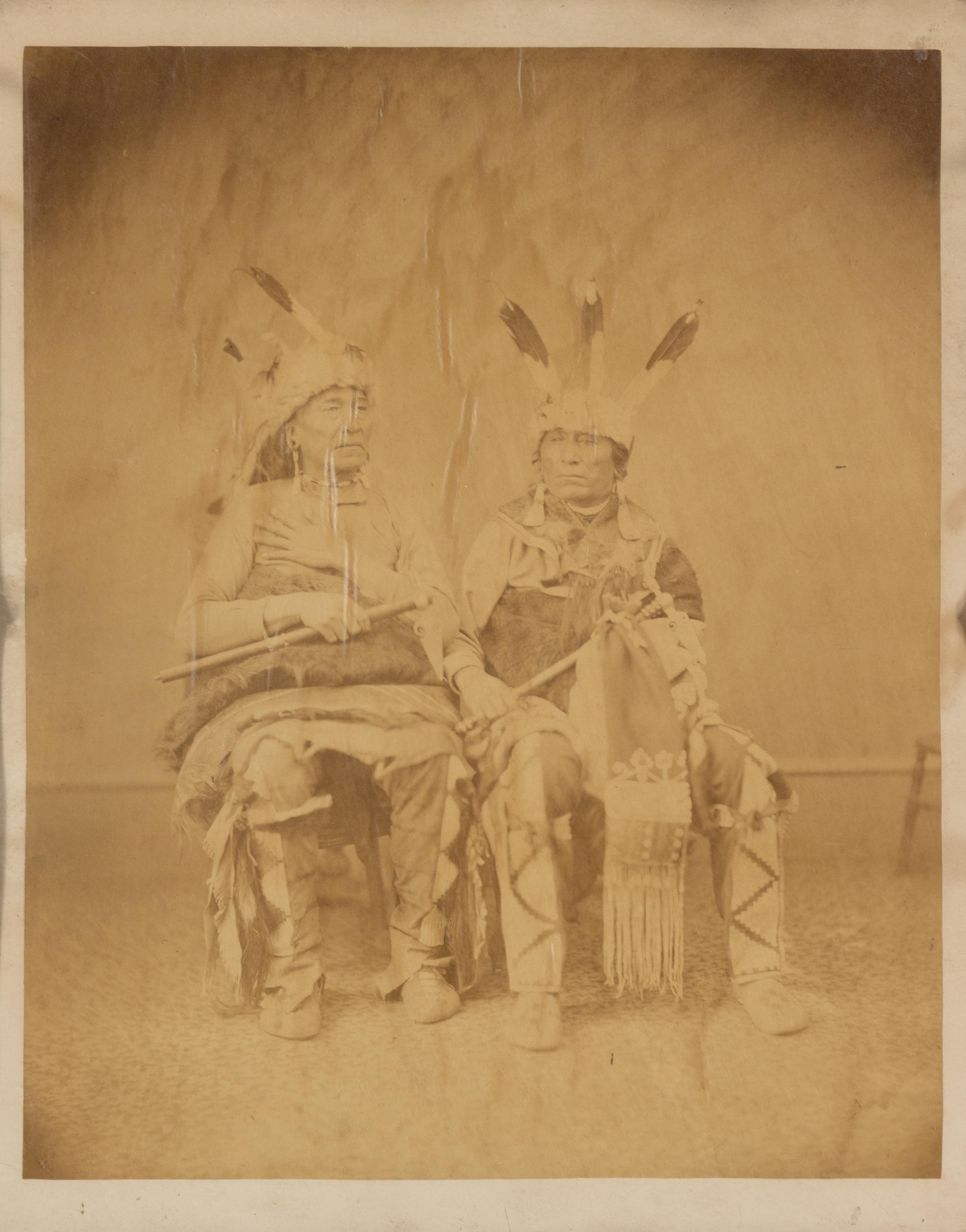 Alexander Gardner (Scottish-American, 1821-1882) — Imperial Photograph of Bird and Long Foot Representing the Yankton Delegation, Washington, DC 1867
