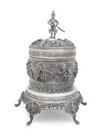 A Southeast Asian Silver Covered Jar on Stand
