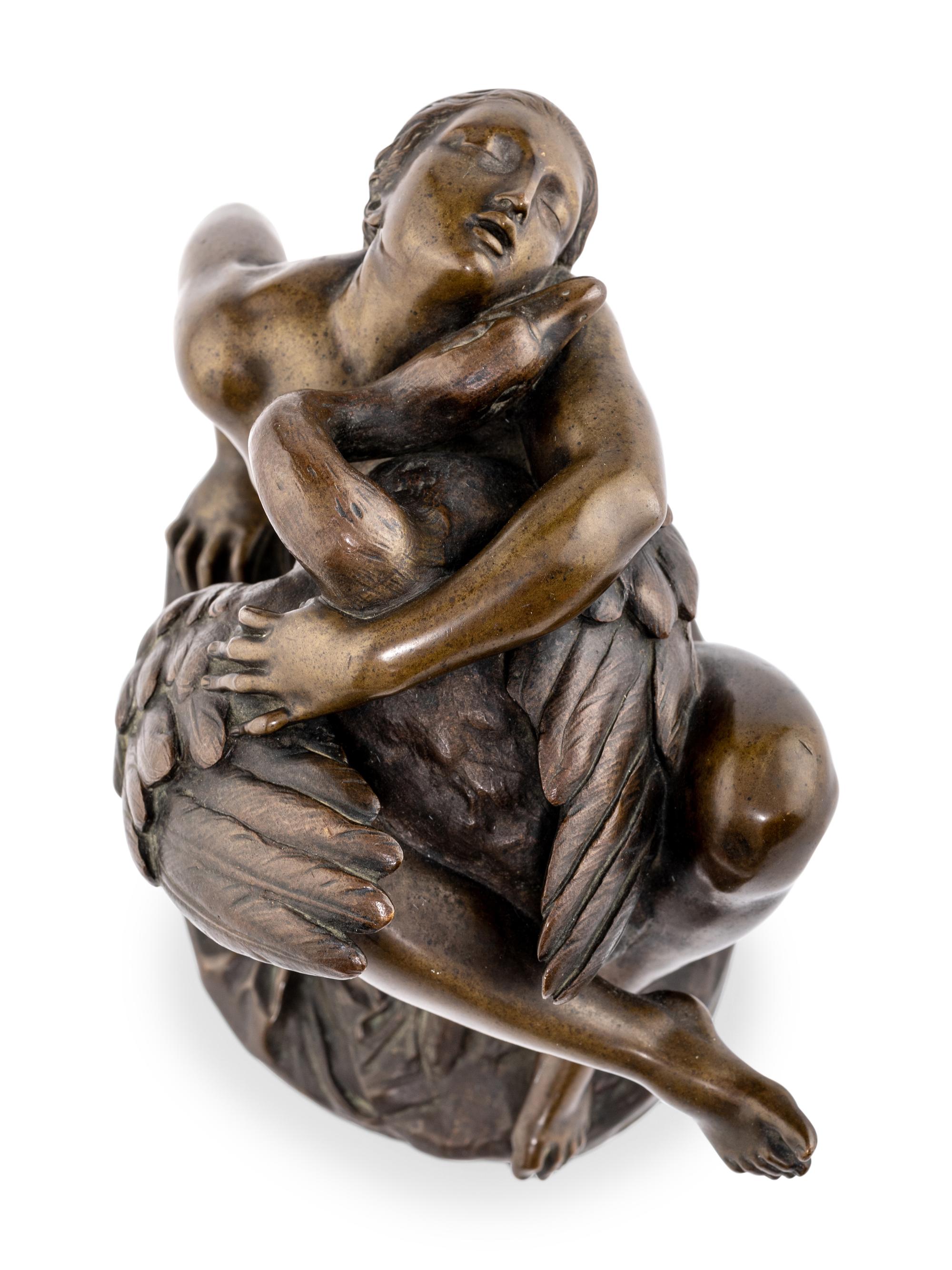 A Continental Bronze Figural Group of Leda and the Swan
