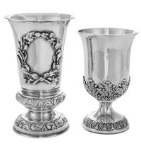 A German Silver Pokal, Eduard Foehr, Stuttgart, 19th Century, the lower section with a band of applied oak leaves, the circular foot wi