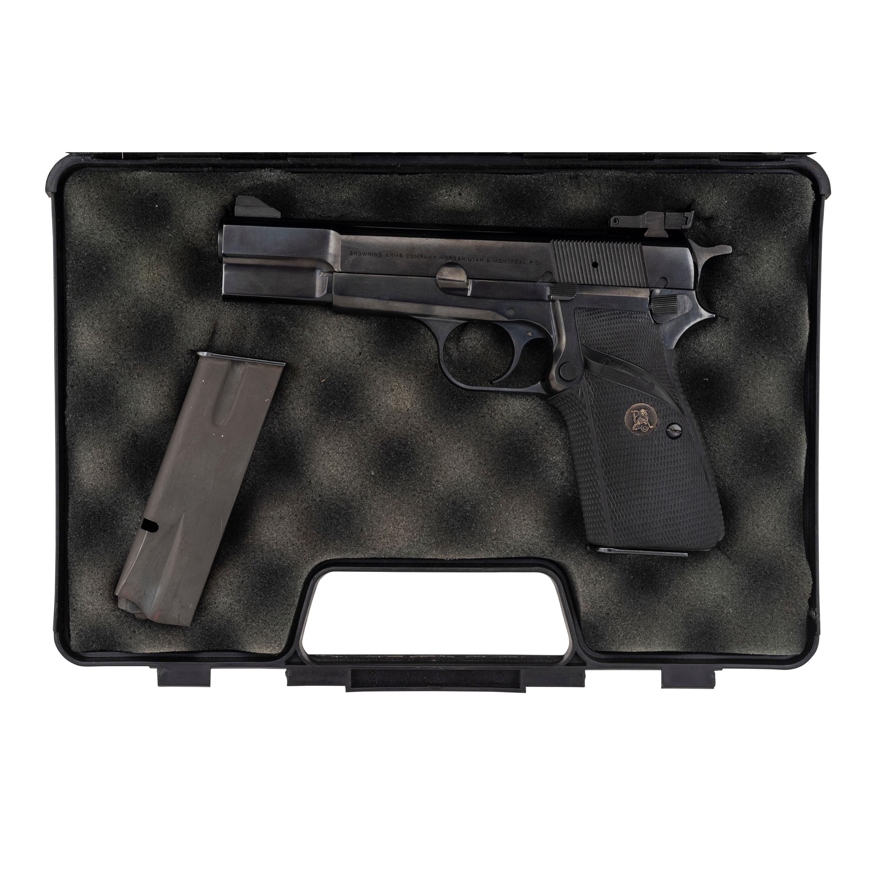 * Browning Hi-Power with Two Magazines and Adjustable Rear Sight