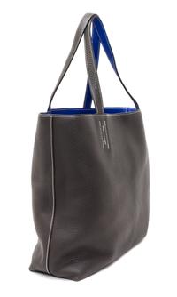 An Hermes Graphite/Bleu Electric 45cm Taurillon Clemence Double Sens Tote, 17.5" x 15.5" x 5".