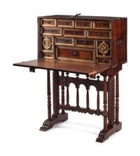 A Spanish Baroque Walnut Vargueño and Stand