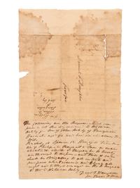 [SLAVERY]. Letter regarding the separation of enslaved wives and husbands at auction. 23 March 1826.