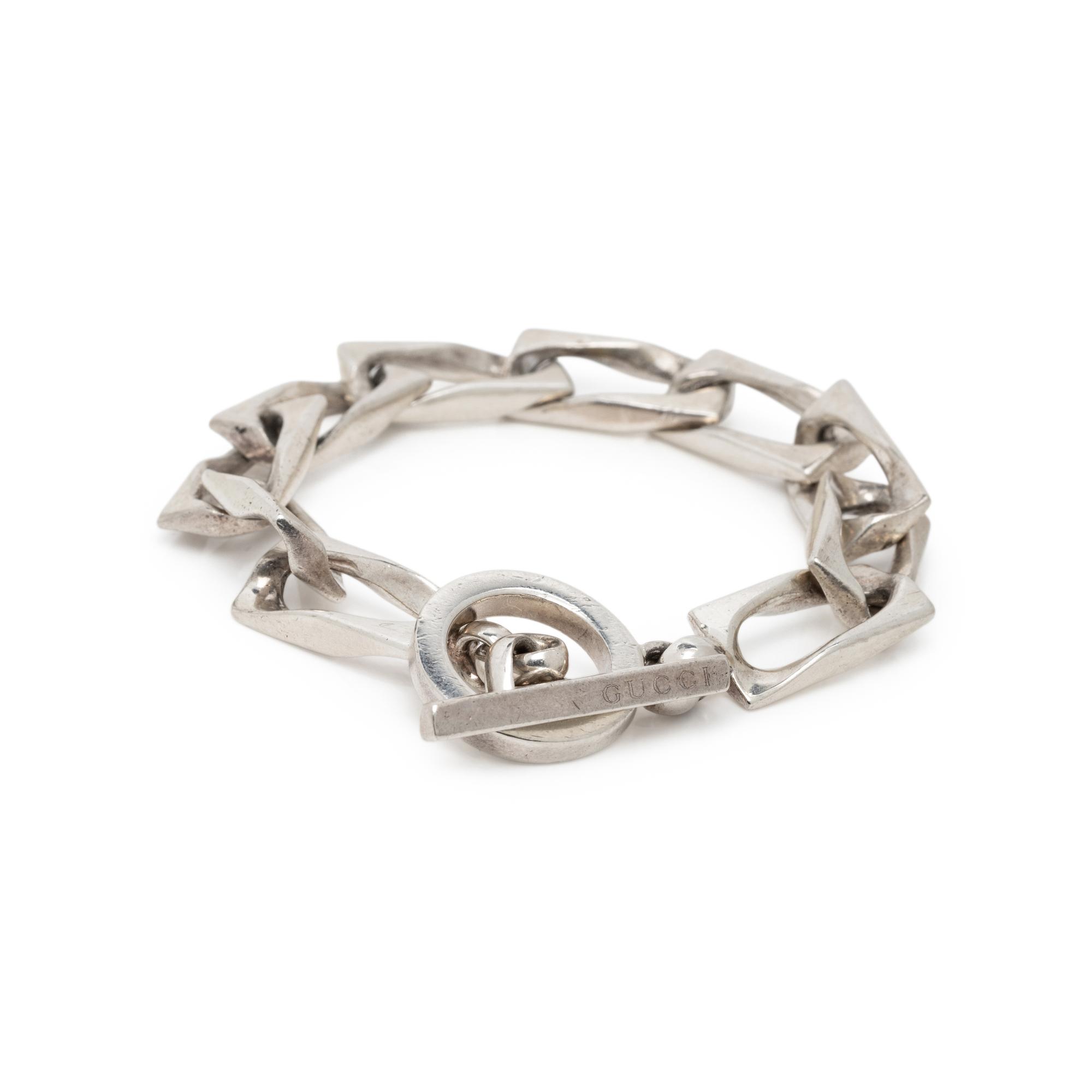 GUCCI, STERLING SILVER LINK BRACELET