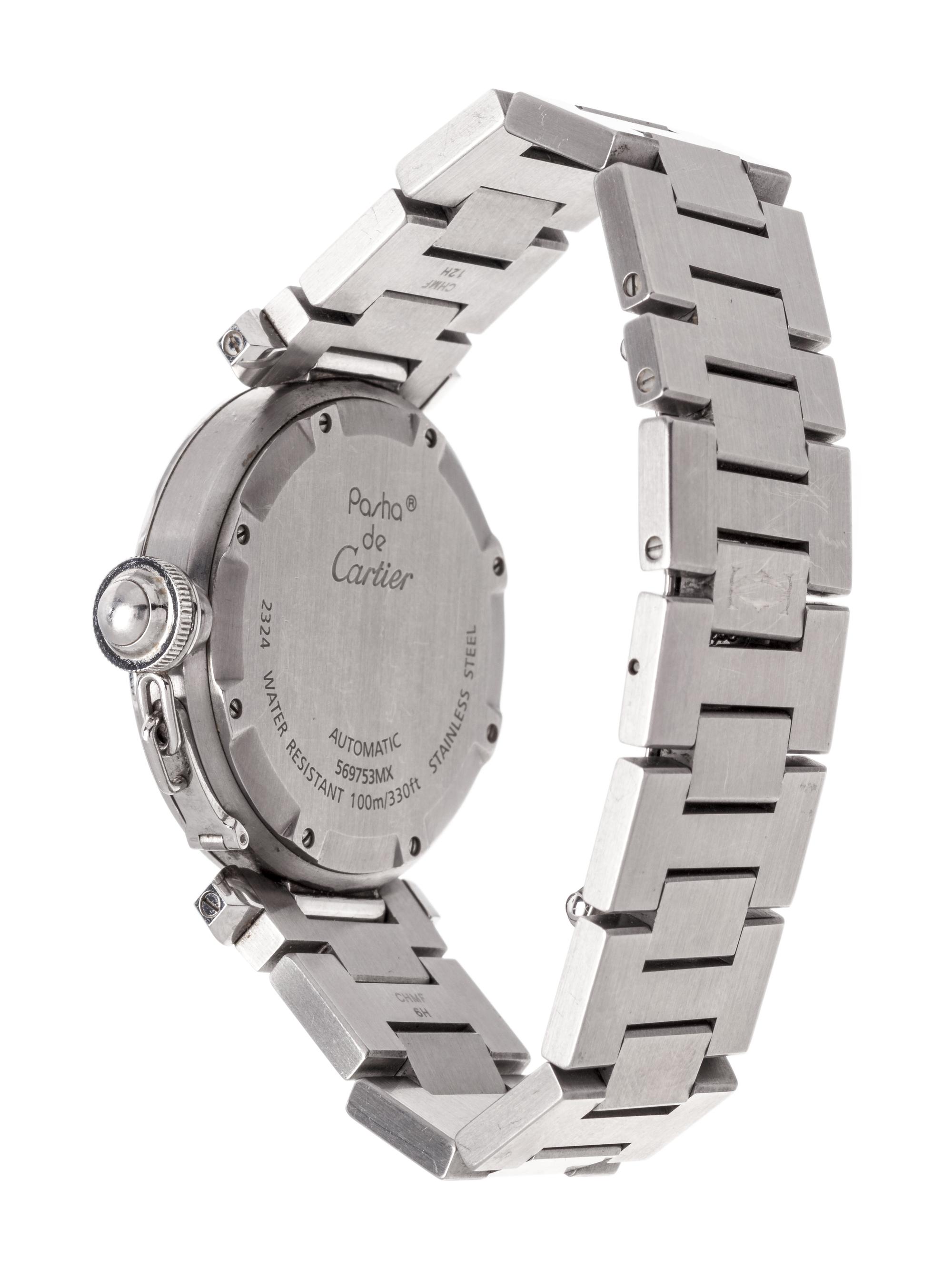 CARTIER, STAINLESS STEEL REF. 2324 'PASHA' WRISTWATCH