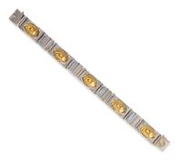 GEORG JENSEN, HENRY PILSTRUP, STERLING SILVER AND YELLOW GOLD BRACELET