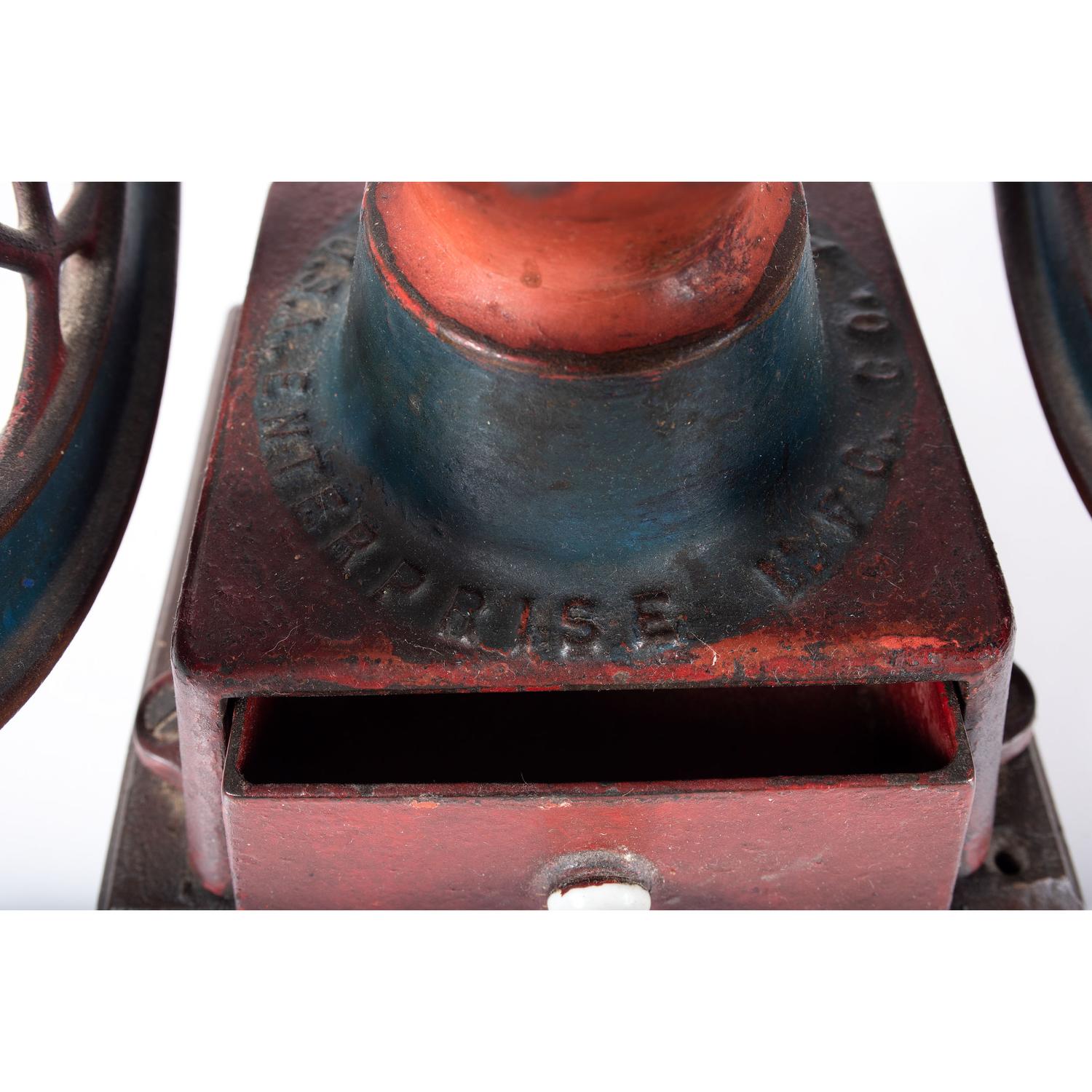 An Enterprise Painted Cast Iron Coffee Mill