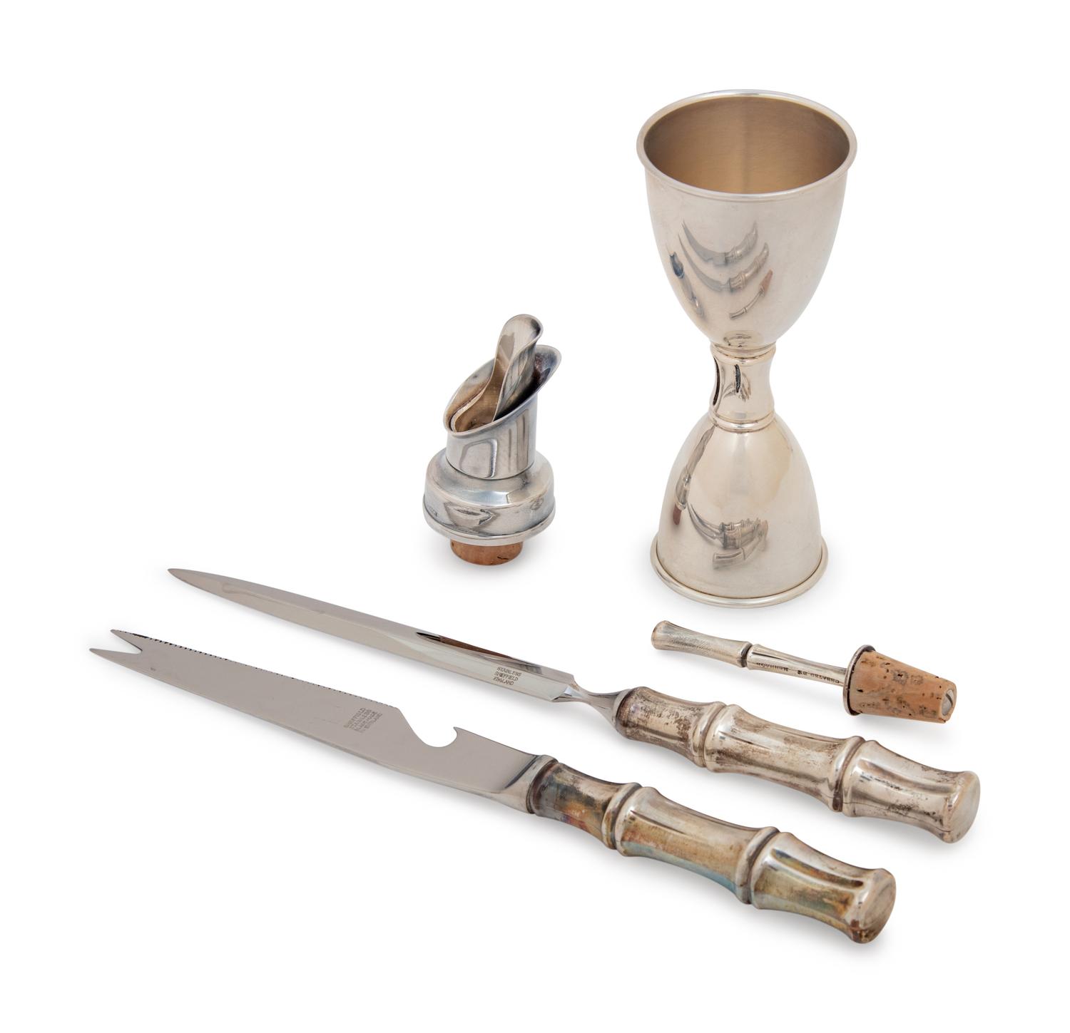 A Group of Four Tiffany & Co. Silver Bamboo Pattern Articles