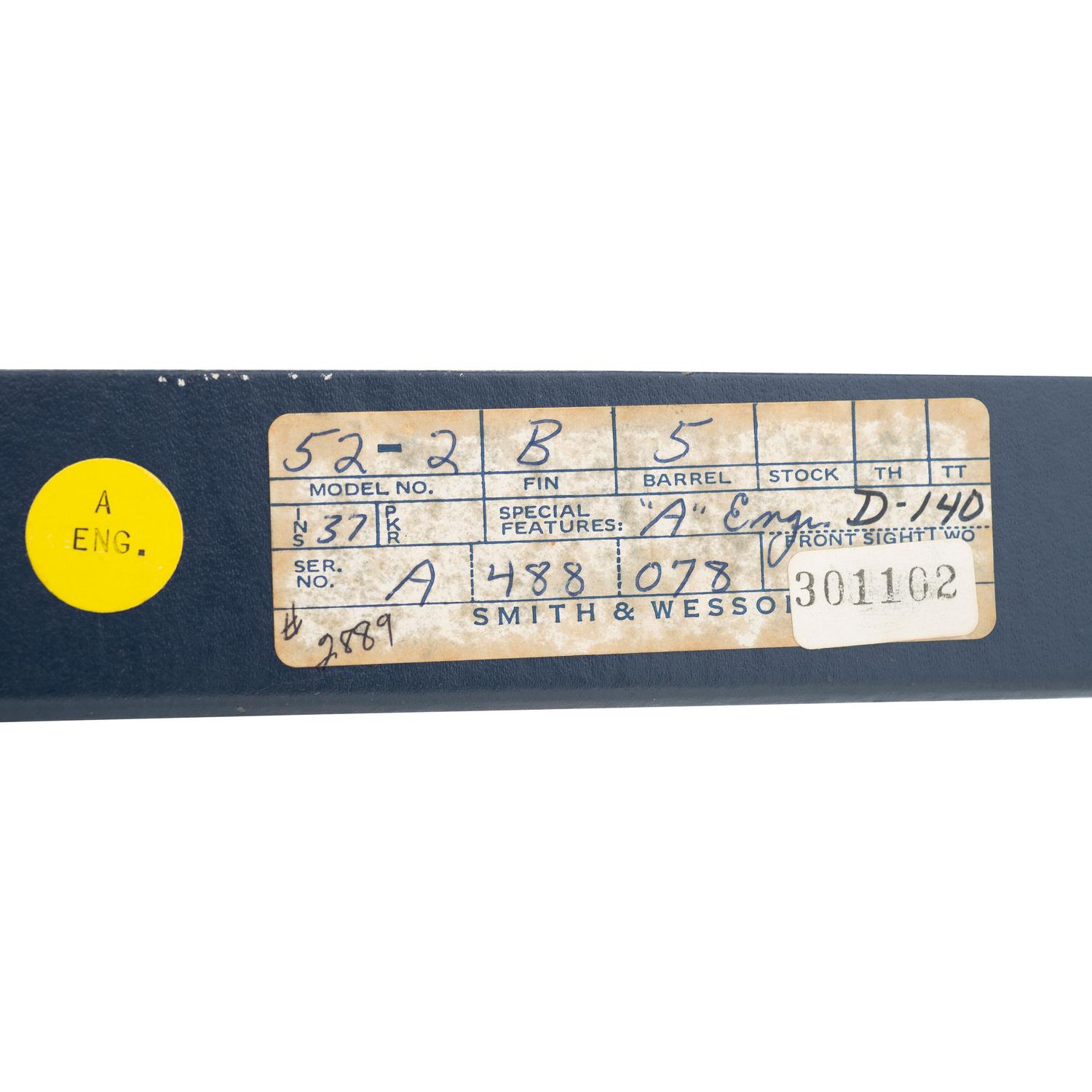 *Factory Class A Engraved Smith & Wesson Model 52-2 Pistol in Factory Box