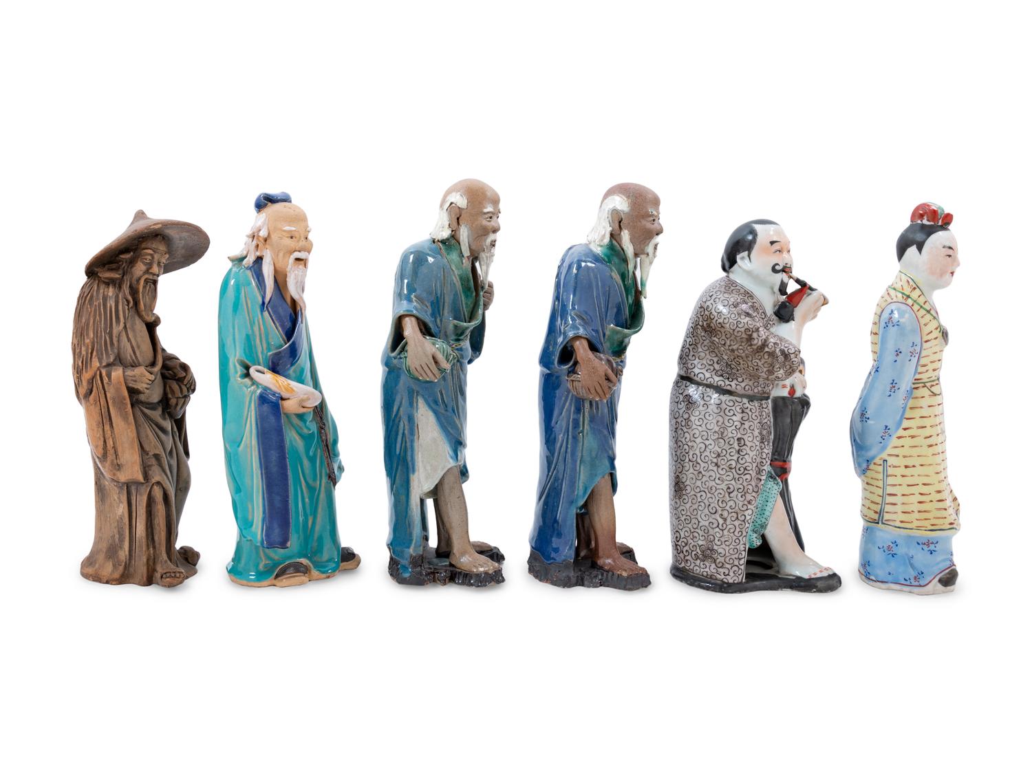 Eleven Chinese Glazed Figures