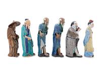 Eleven Chinese Glazed Figures