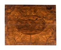 A Queen Anne Feather-Banded Burl Walnut Flip-Top Bachelor's Chest