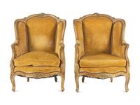 A Pair of Louis XV Painted Bergères
