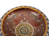 12 Japanese Red Ground Cloisonné Enameled Vessels