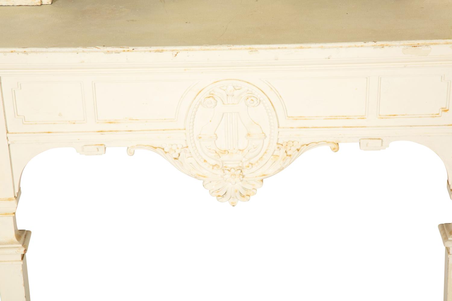 A Continental White Painted Cabinet on Marble Top Base — Late 19th Century