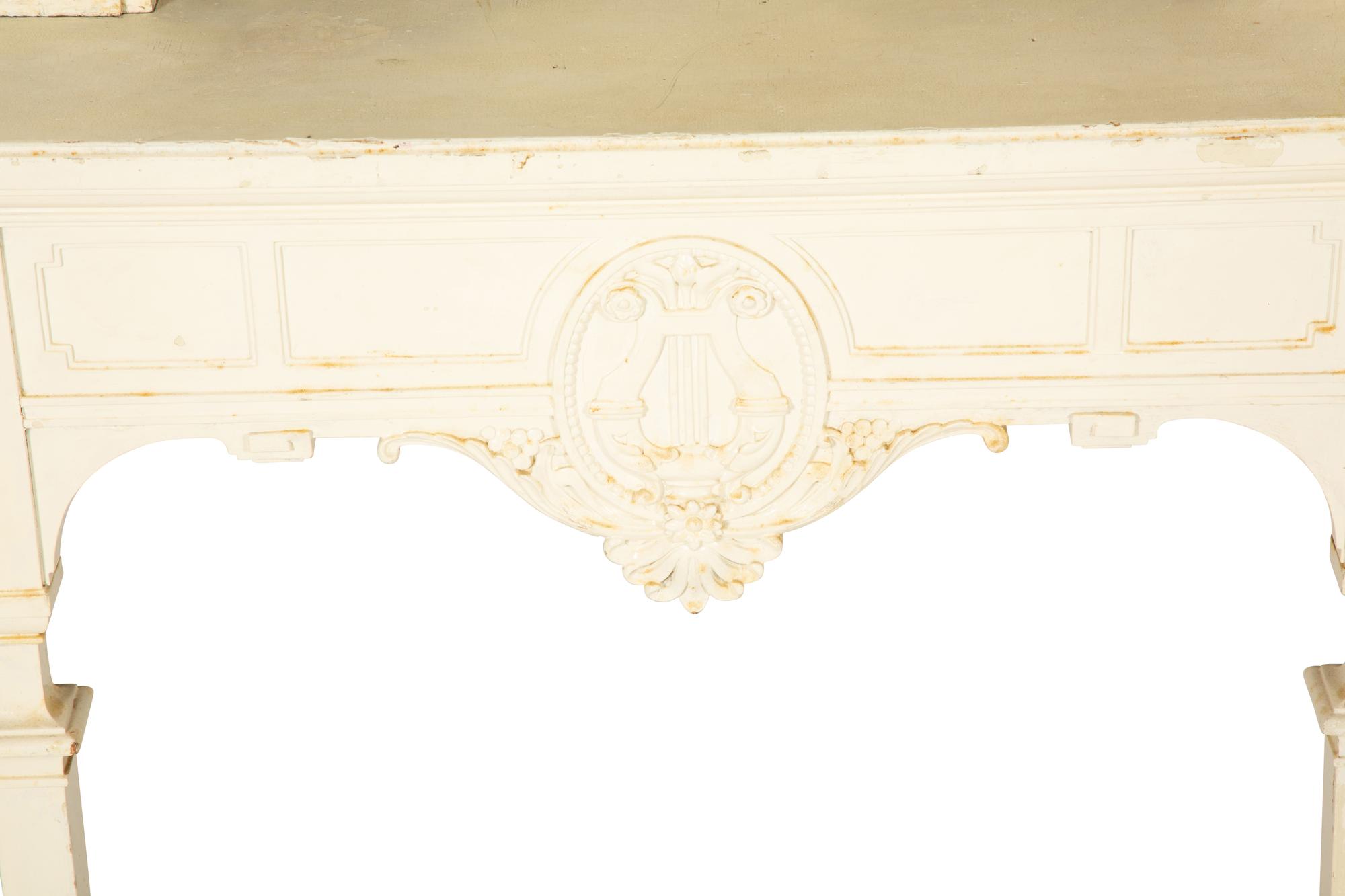 A Continental White Painted Cabinet on Marble Top Base — Late 19th Century