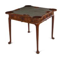 A Queen Anne Walnut Accordion-Action Game Table