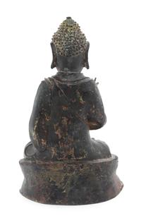 A Bronze Figure of Shakyamuni Buddha Height 10 1/4 inches. — LIKELY MING DYNASTY (1368-1644)