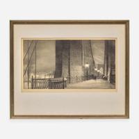 Stow Wengenroth (American, 1906–1978) Manhattan Gateway (Brooklyn Bridge, Night)