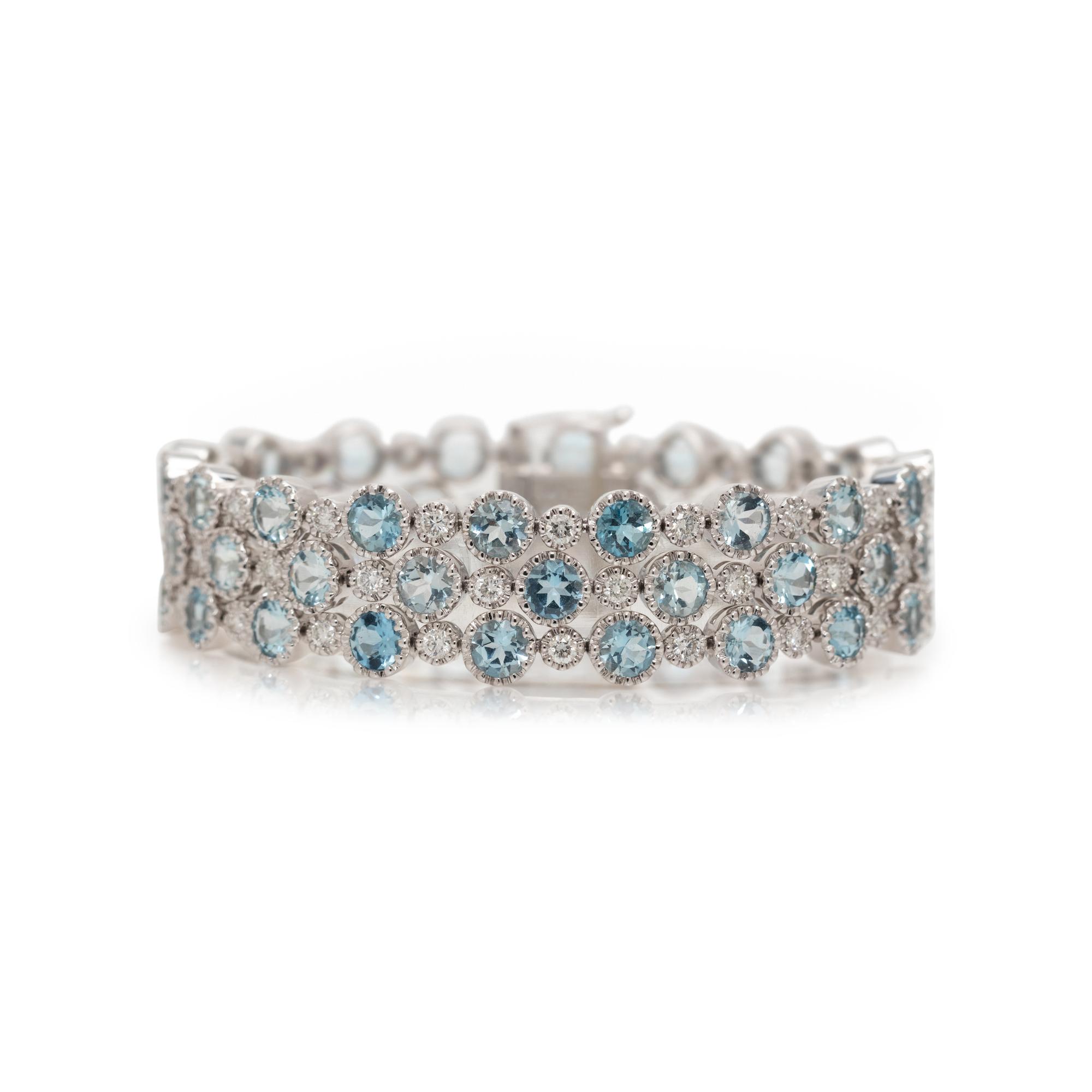 SONIA B., AQUAMARINE AND DIAMOND BRACELET