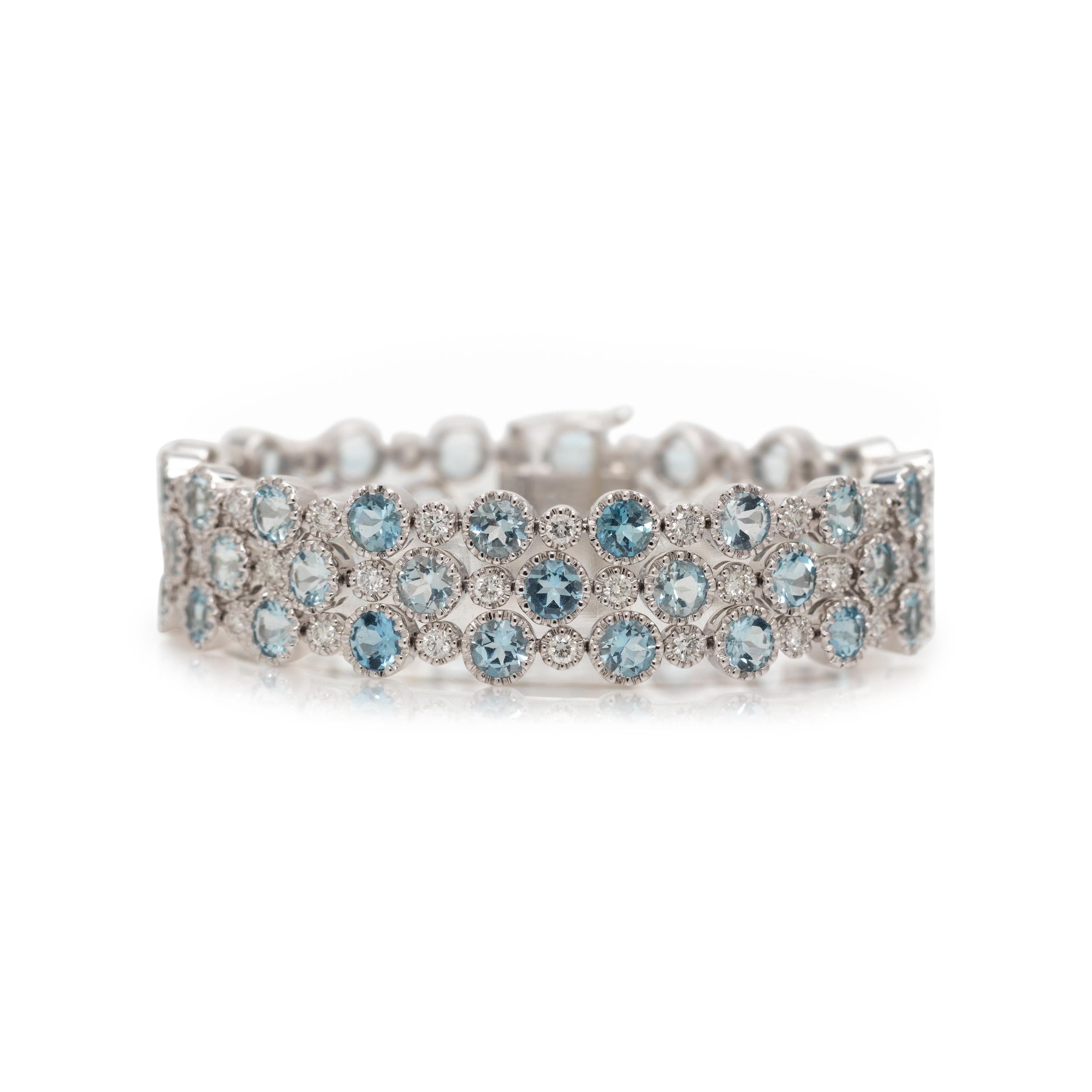 SONIA B., AQUAMARINE AND DIAMOND BRACELET