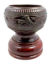 A Japanese Bronze Jardiniere