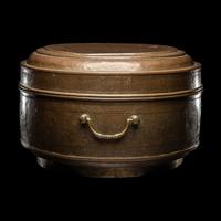 A Large Chinese Chased Brass Covered Box