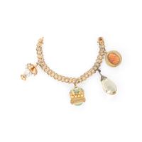 YELLOW GOLD AND MULTIGEM CHARM BRACELET