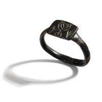A Holy Land Bronze Ring with a Menorah