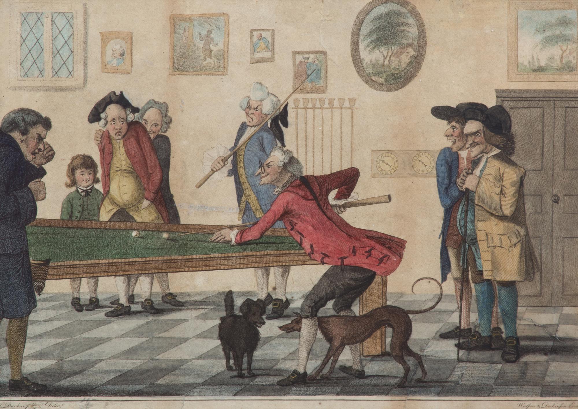 Henry Edward BUNBURY, after Image 10 3/8 x 14 1/2 inches. — Billiards, 1780 - Billiards, 1781