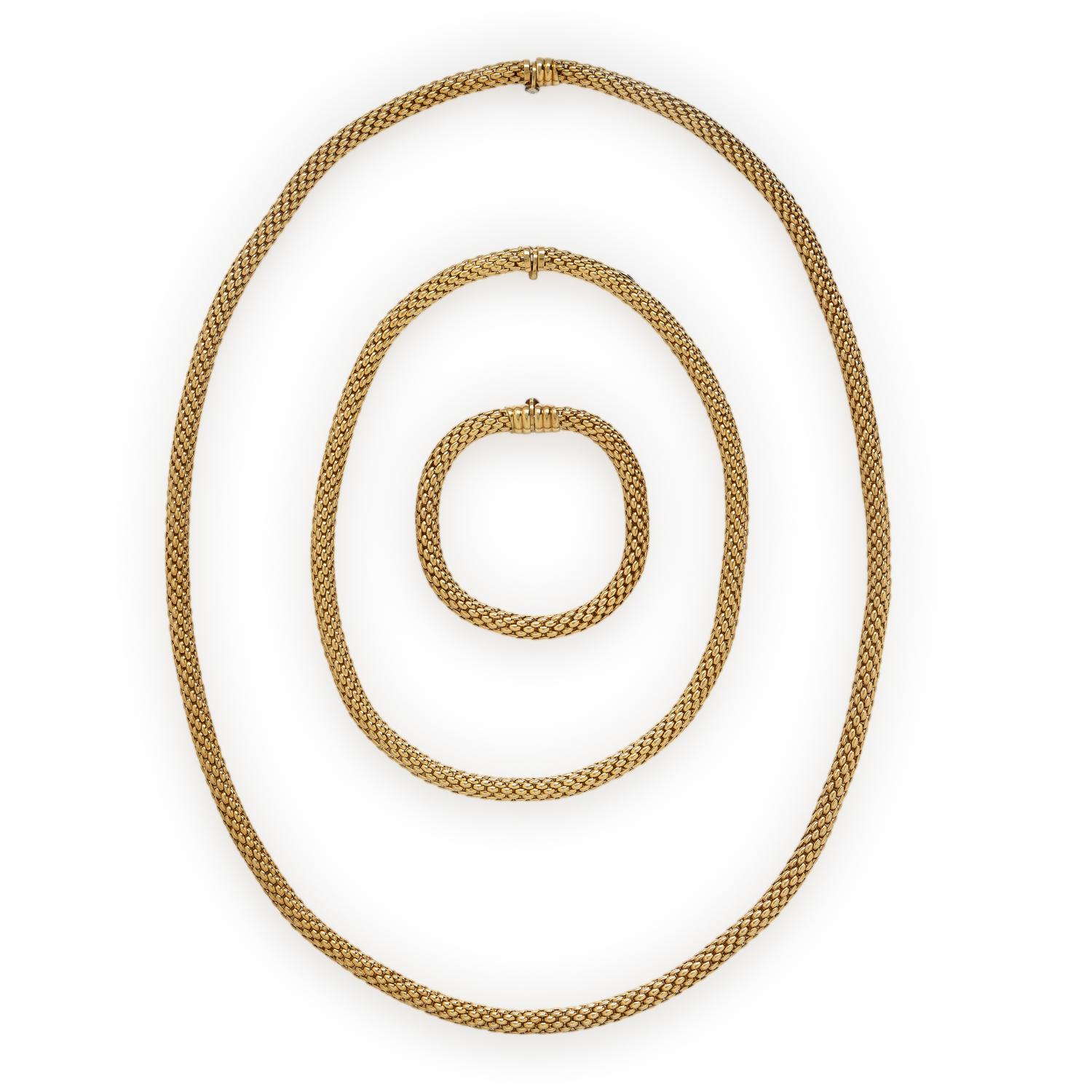 Fope, Collection of Yellow Gold Convertible Necklaces and Bracelet