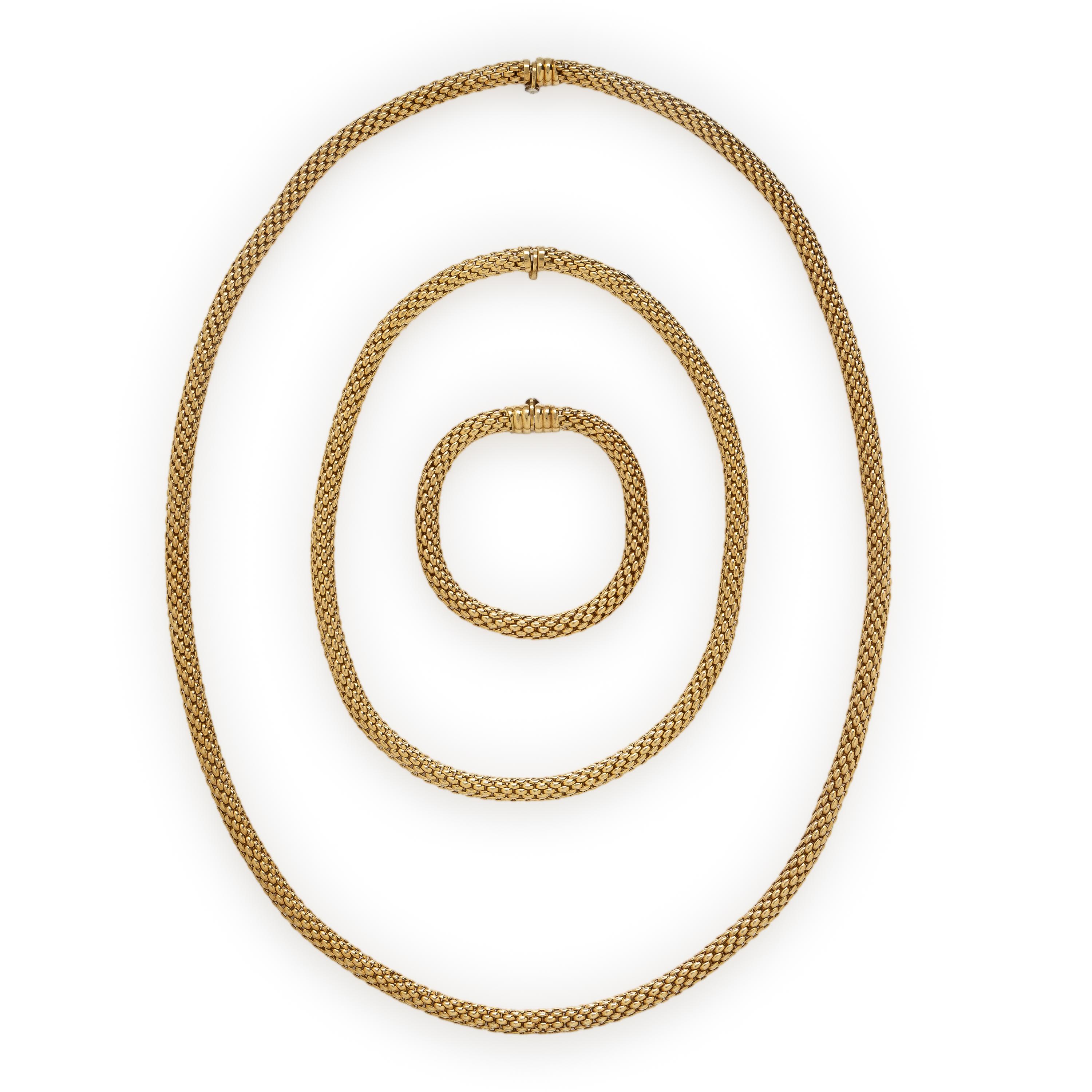 Fope, Collection of Yellow Gold Convertible Necklaces and Bracelet