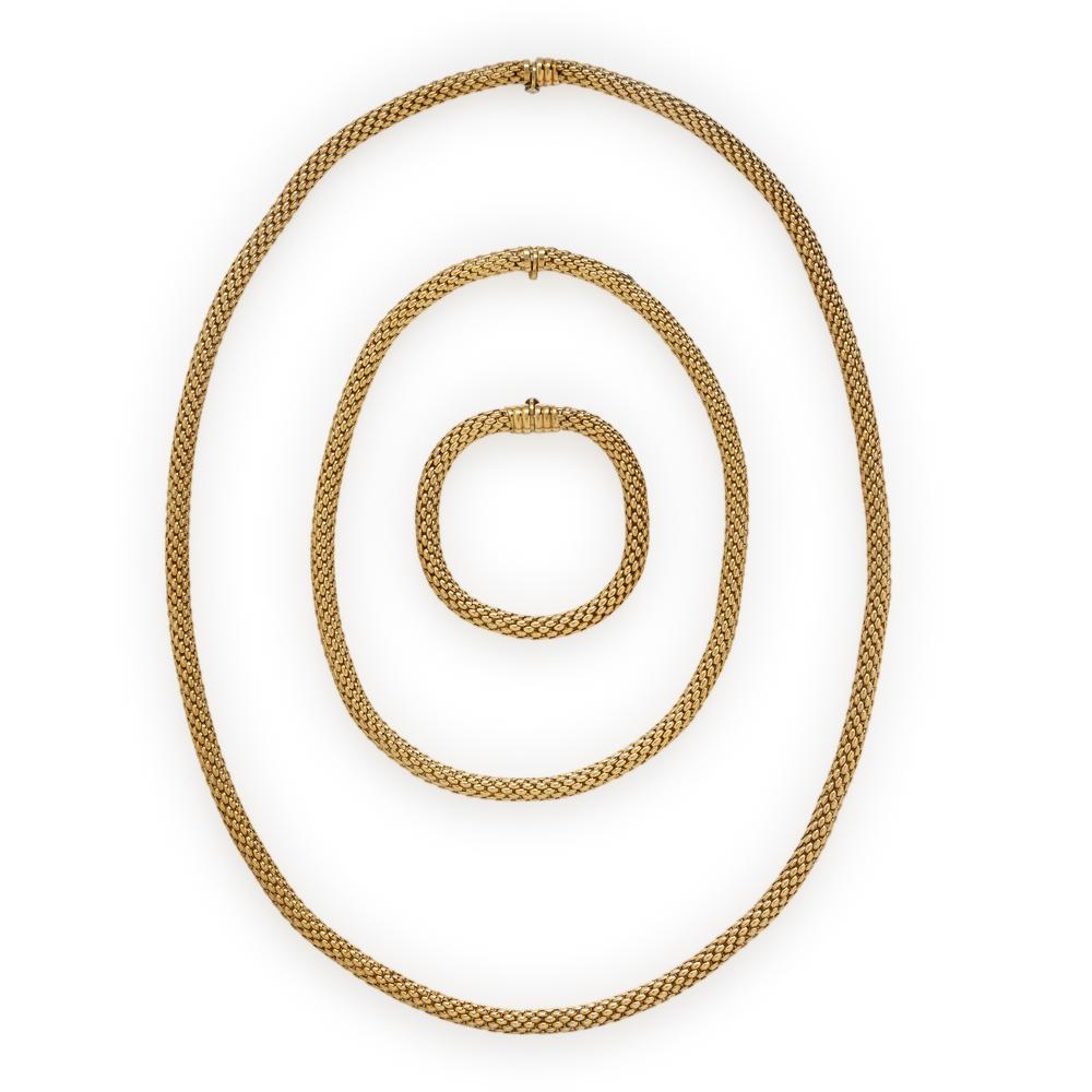 Fope, Collection of Yellow Gold Convertible Necklaces and Bracelet