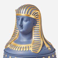 A Wedgwood Portland Blue Jasperware Genius Collection Canopic Jar Vase UK, 1997