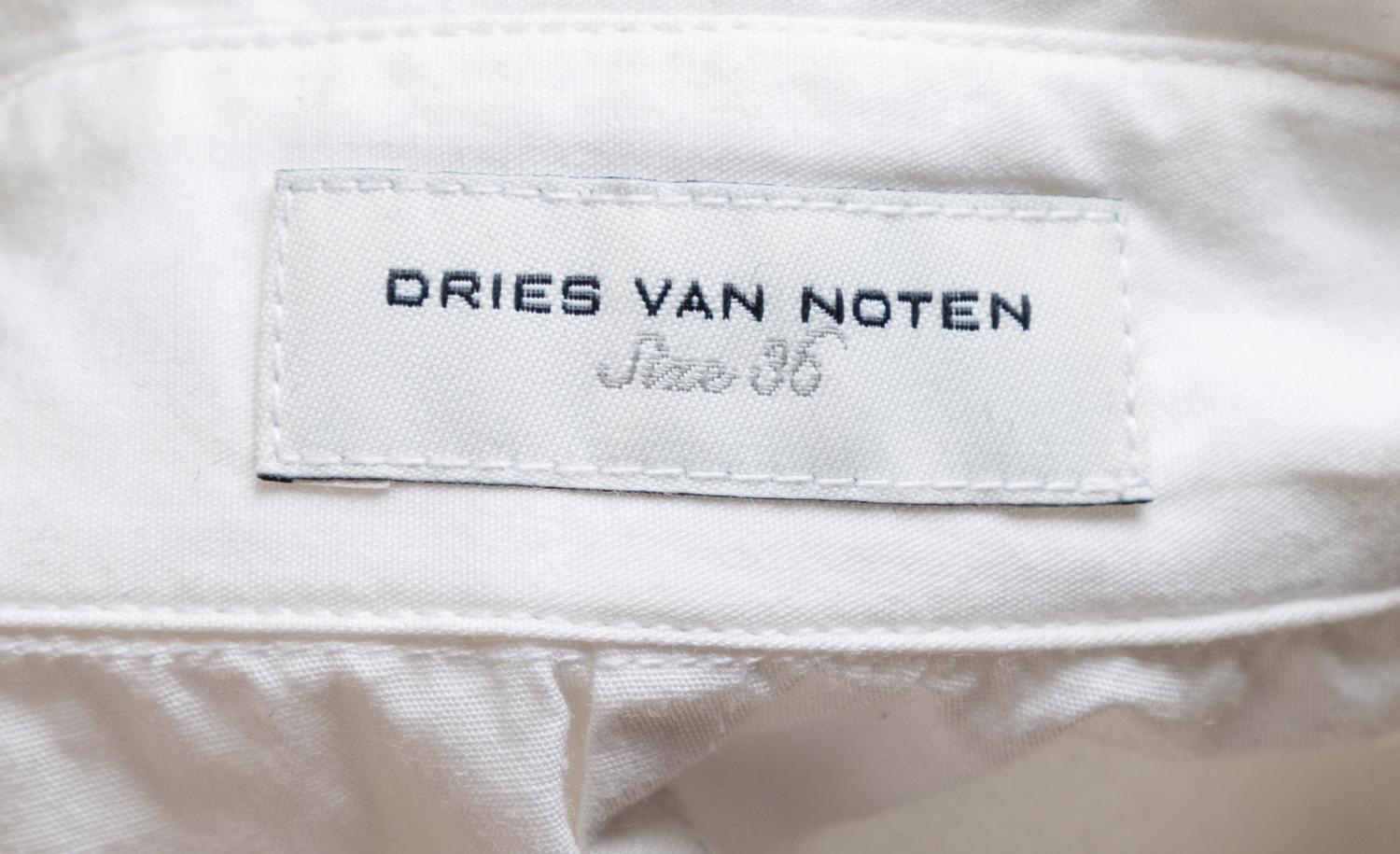 A Dries Van Noten White Cotton Sleeveless Dress, Size 36.