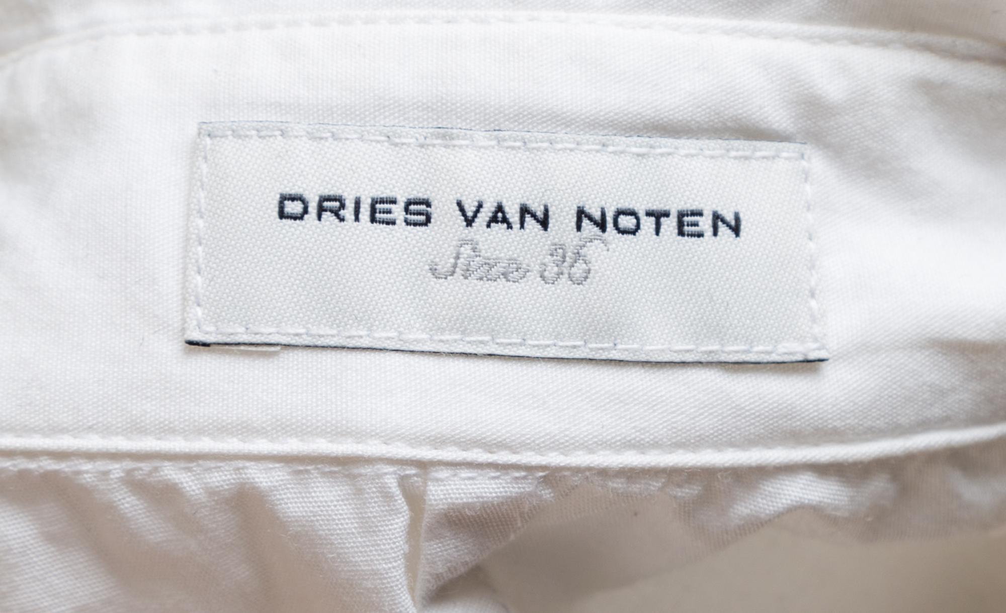 A Dries Van Noten White Cotton Sleeveless Dress, Size 36.