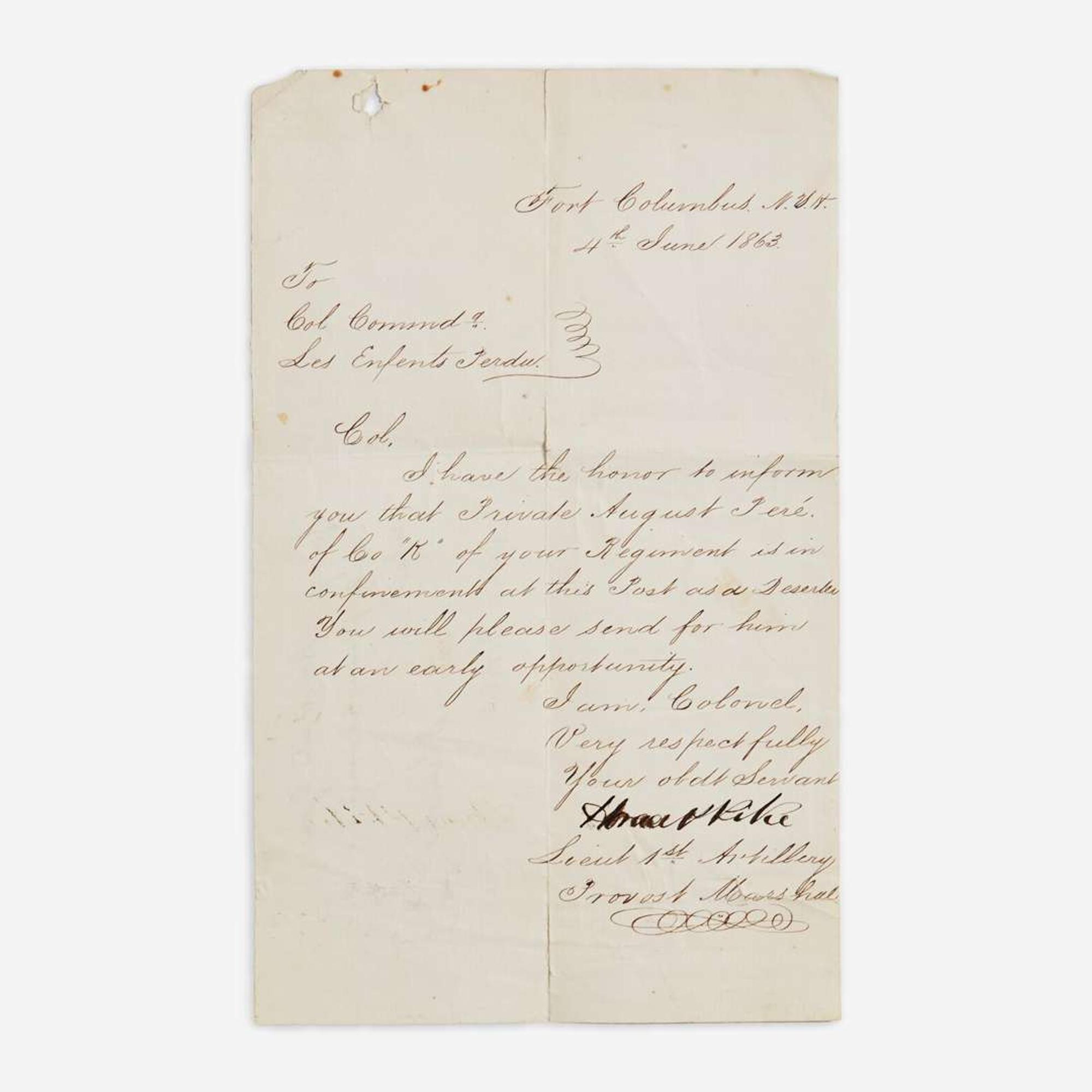 [Presidential] Lincoln, Abraham Autograph Note, signed