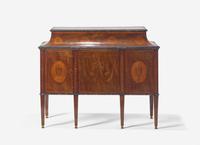 An Important George III Harewood and Marquetry Commode